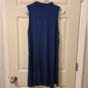 Navy High Neck Dress